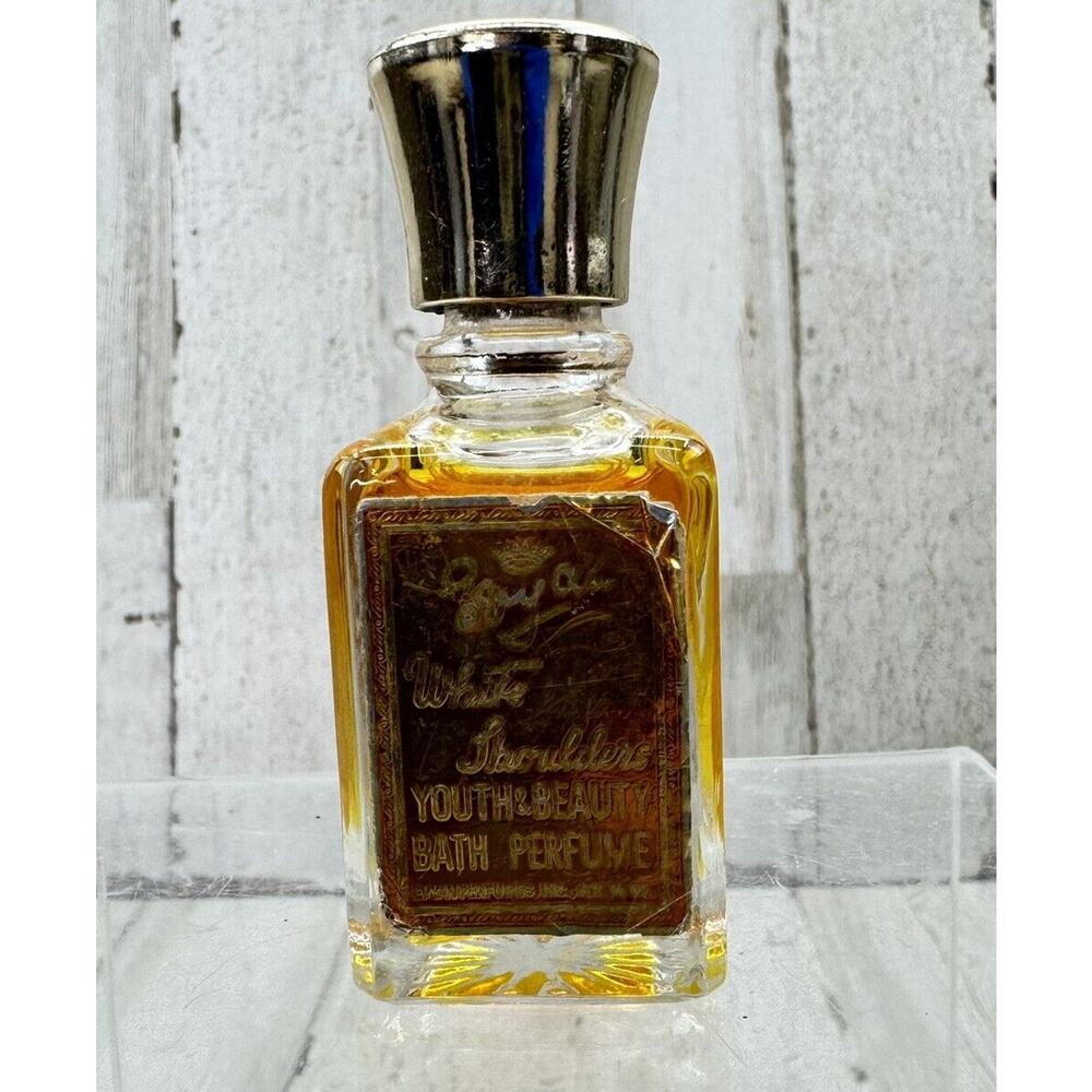 Vintage White Shoulders Youth & Beauty Bath Perfume .5 oz Evyan Vanity Display